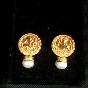 Julie Vos Coin Earring-Pearl